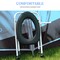 Emma and Oliver Ramsey Folding Travel Toilet with Cushioned Seat and Stainless Steel Frame with Non-Slip Rubber Feet and Included Tissue Holder